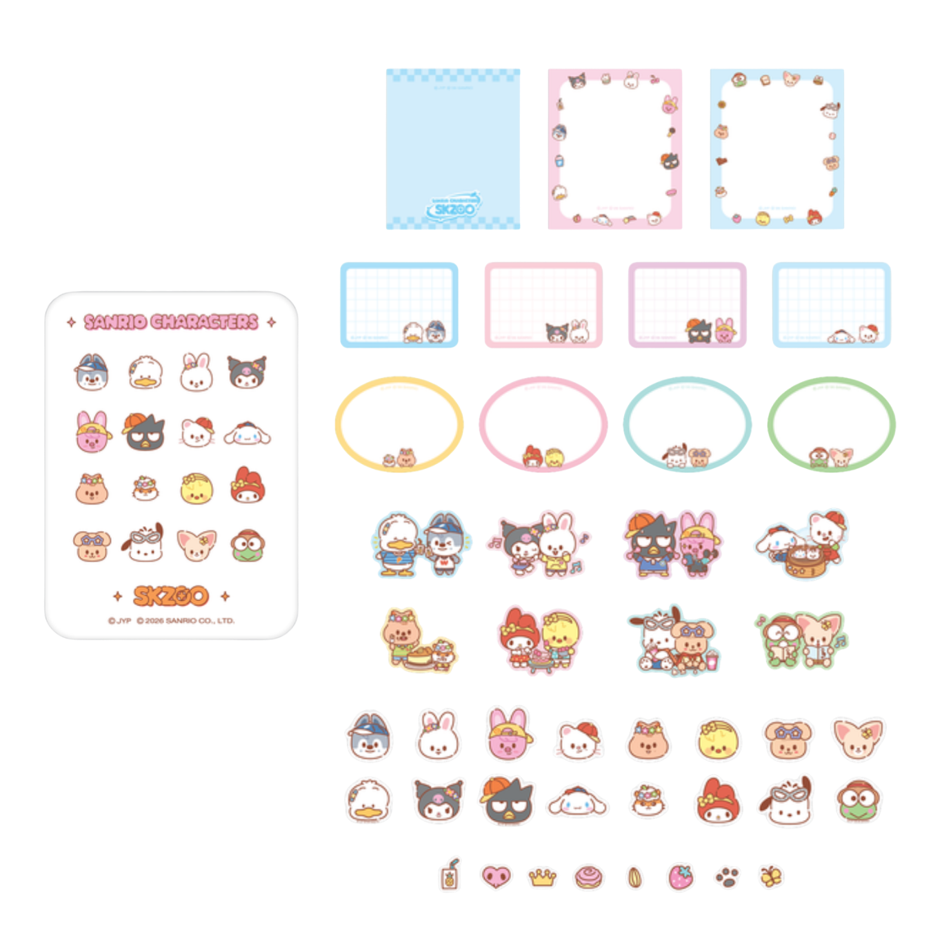 TIN CASE STICKY NOTE SET - SKZOO X SANRIO CHARACTERS